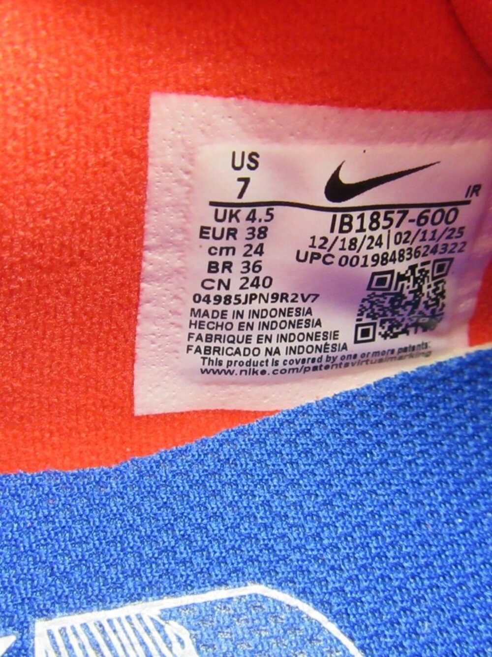 Nike Cortez Women's Size 7 Crimson Red Blue Sail White Sneakers NEW - Picture 10 of 13